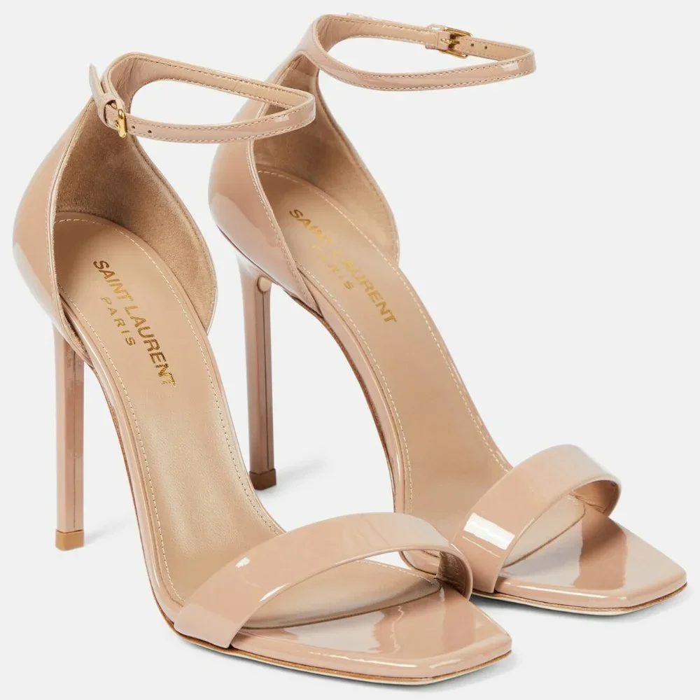 Saint Laurent - Amber 105 patent leather sandals - size 37 - Picture 1 of 8